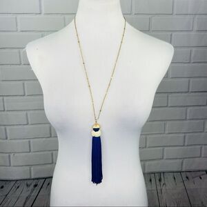 Kara and Kate Blue Tassel Necklace